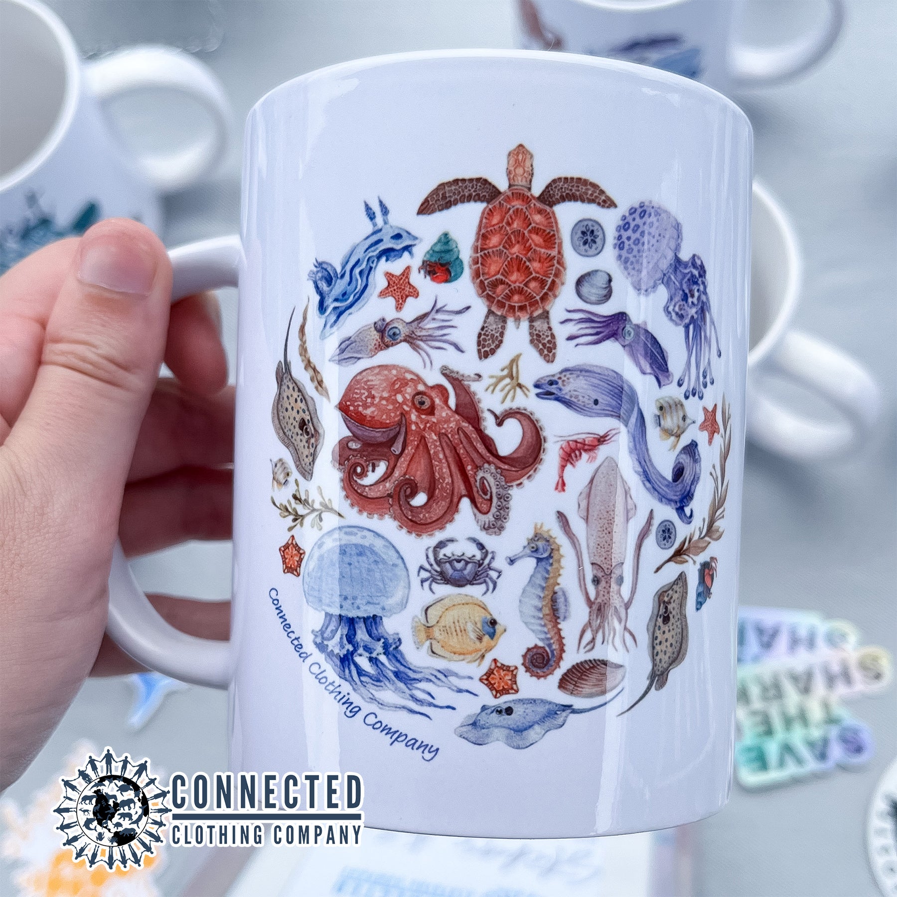 Ocean Sea Creatures Classic Mug  Save The Oceans Mug – Connected