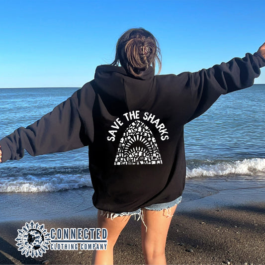 Save The Sharks Jaws Hoodie Sweatshirt - Connected Clothing Company - 10% of proceeds donated to shark conservation