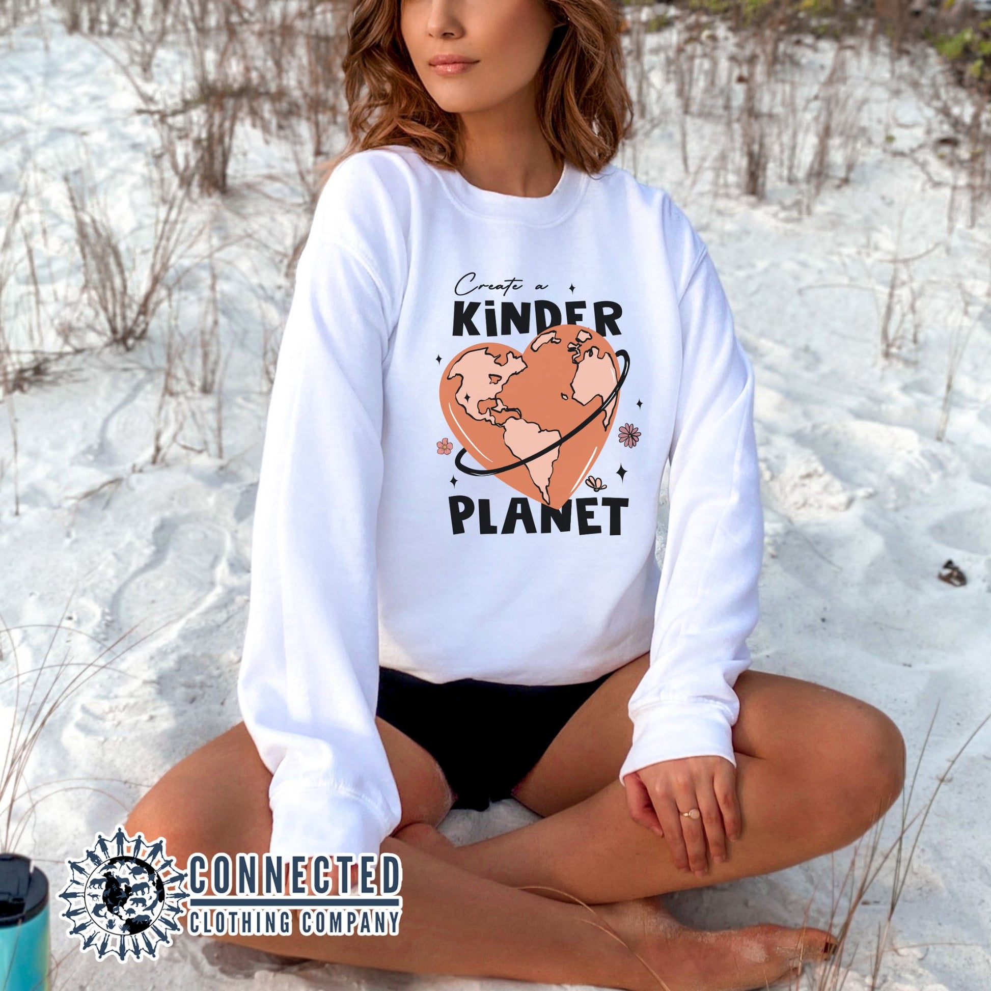 Create A Kinder Planet Crewneck Sweatshirt - Connected Clothing Company - 10% donated to ocean conservation