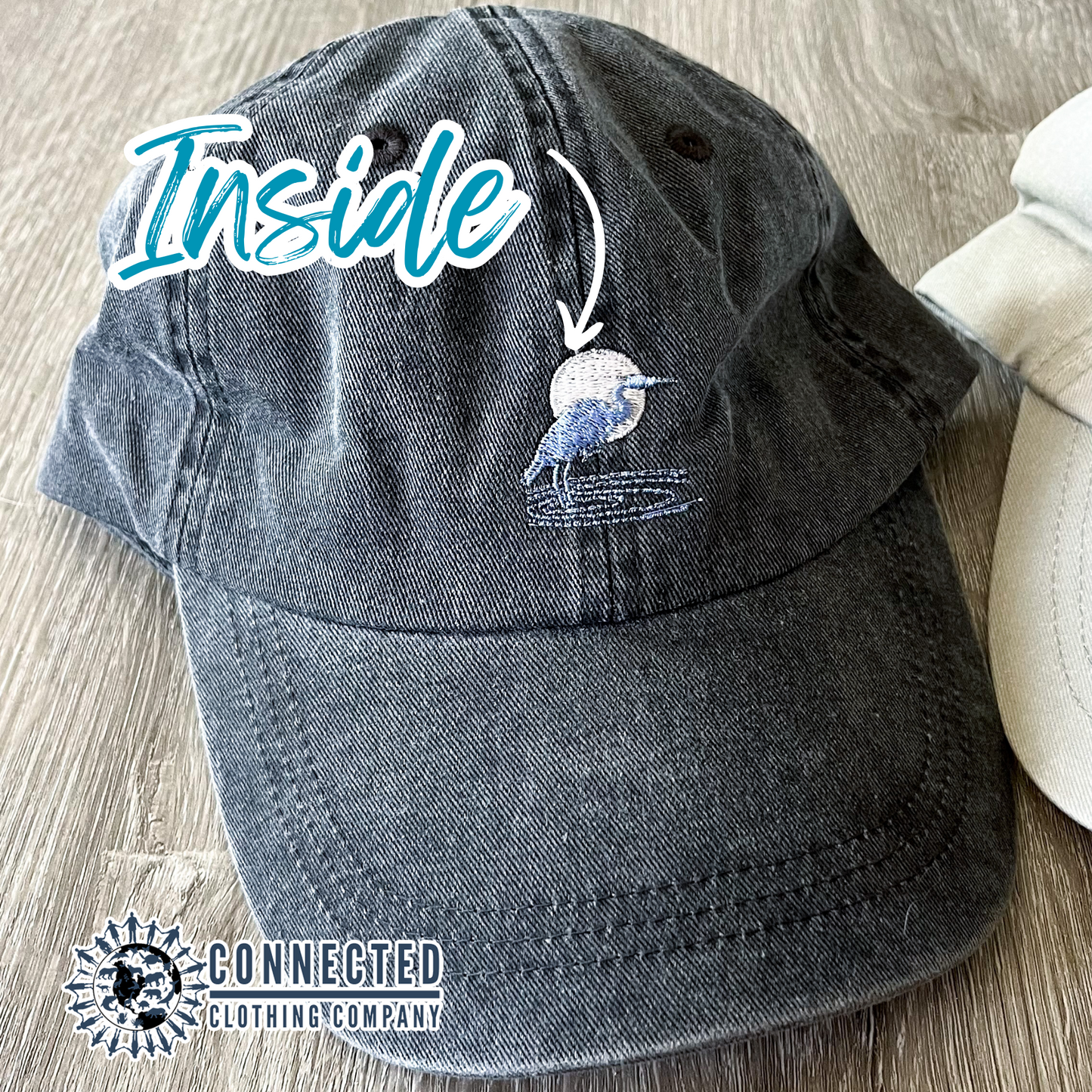 Blue Heron UV Embroidered Hat - Connected Clothing Company - 10% of proceeds donated to ocean conservation