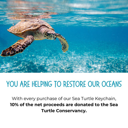 Sea Turtle Keychain - Connected Clothing Company - 10% donated to the sea turtle conservancy