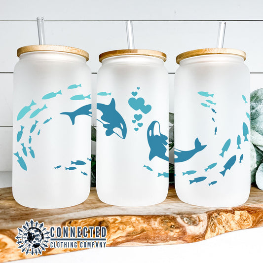 Orca Love Glass Can - Connected Clothing Company - 10% donated to ocean conservation