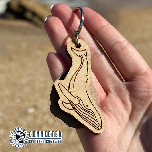 Humpback Whale Wooden Keychain - Connected Clothing Company - 10% donated to ocean conservation