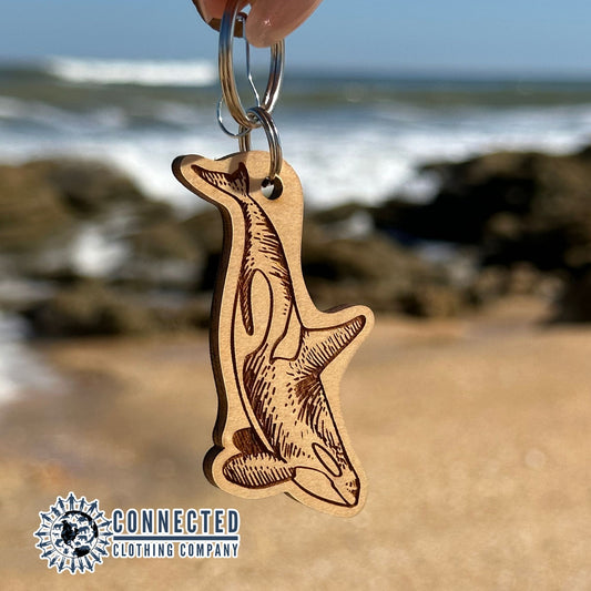 Orca Wooden Keychain - Connected Clothing Company - 10% donated to ocean conservation