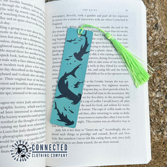 hammerhead sharks mini bookmark - connected clothing company - 10% of proceeds donated to ocean conservation