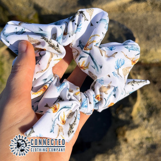 Shark Watercolor Scrunchie - Connected Clothing Company - 10% of proceeds donated to shark conservation