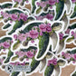 Sea Turtle Flowers Purple Sticker - Connected Clothing Company - 10% of proceeds donated to ocean conservation