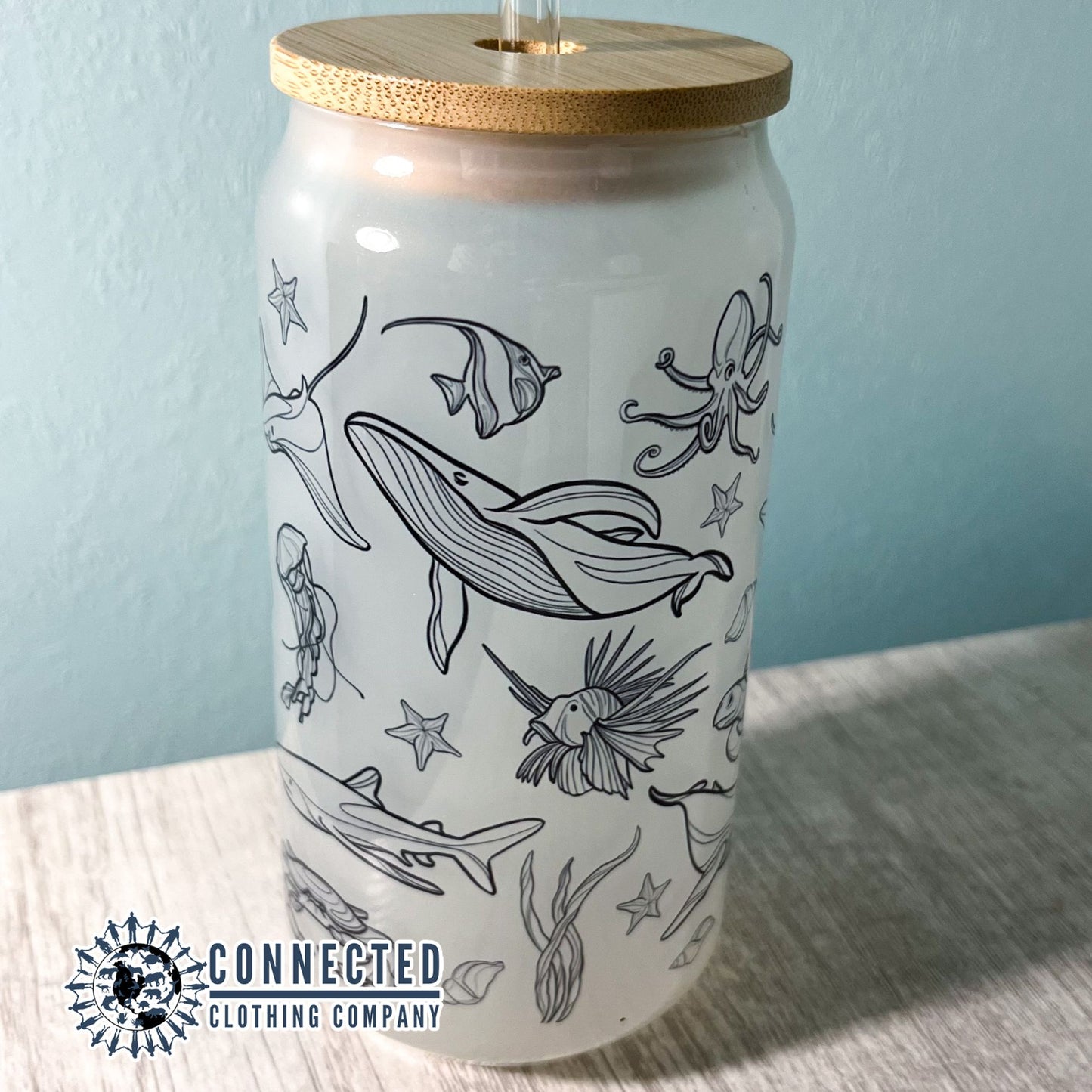 Sea Life Color Changing Glass Can - Connected Clothing Company - 10% of proceeds donated to ocean conservation