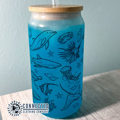 Sea Life Color Changing Glass Can - Connected Clothing Company - 10% of proceeds donated to ocean conservation