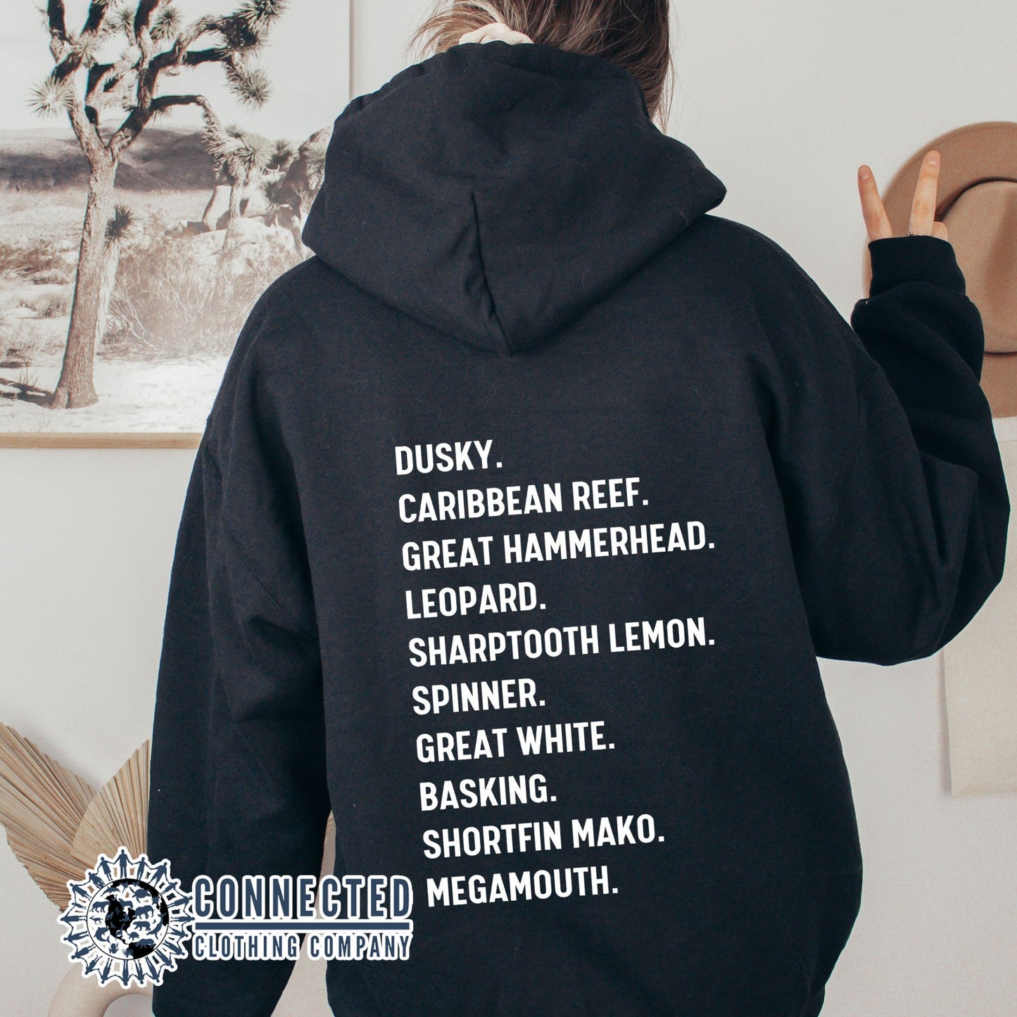 Save The Sharks Species Hoodie - Connected Clothing Company - 10% donated to shark conservation