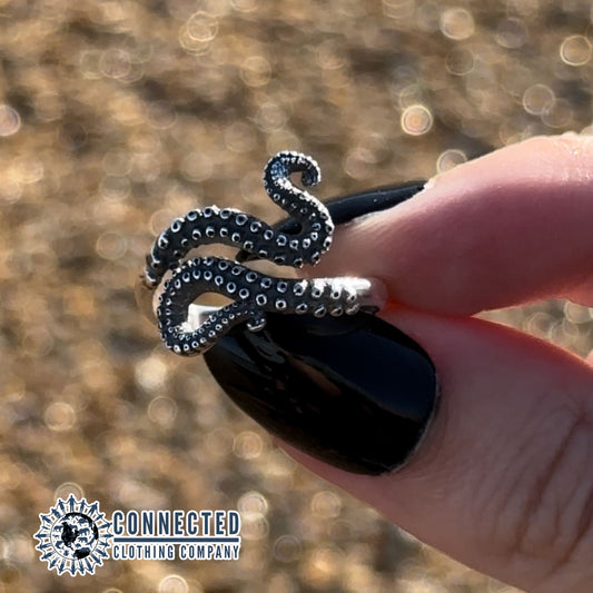 Octopus Tentacle Adjustable Ring - Connected Clothing Company - 10% donated to ocean conservation 