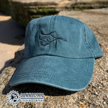 Manta Ray Embroidered Hat - Connected Clothing Company - 10% donated to ocean conservation
