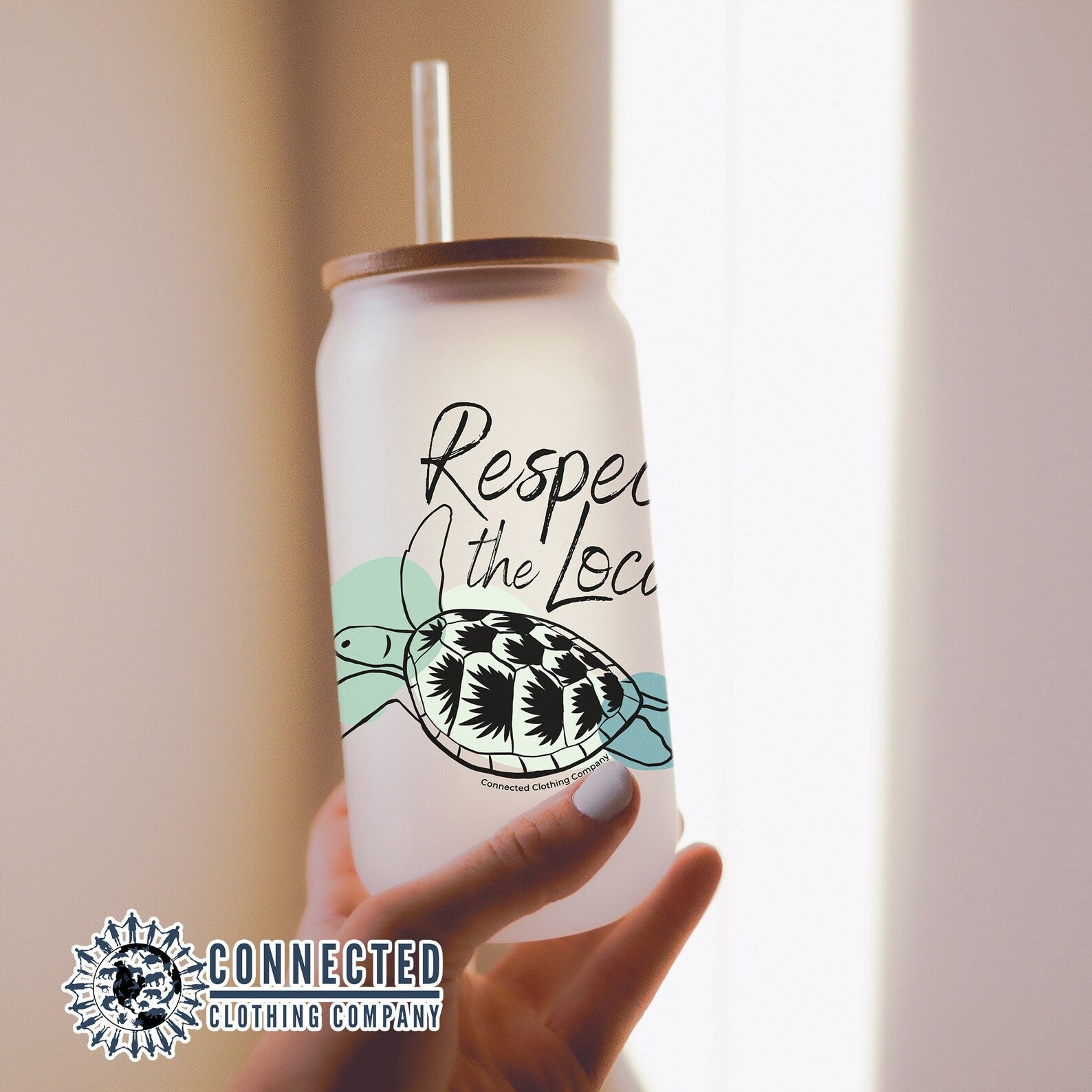 Respect The Locals Sea Turtle Glass Can - Connected Clothing Company - 10% donated to ocean conservation