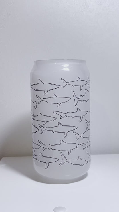 Color Changing Shark Species Glass Can - Connected Clothing Company - 10% of proceeds donated to ocean conservation