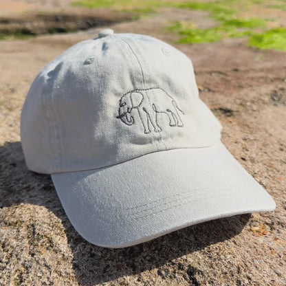 elephant embroidered dad hat baseball cap - connected clothing company - 10% donated to wildlife conservation