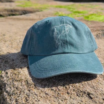 dolphin embroidered hat - connected clothing company - 10% donated to ocean conservation