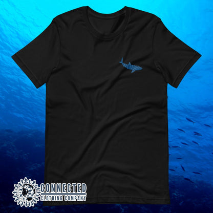 Black Embroidered Whale Shark Short-Sleeve Shirt - Connected Clothing Company - Ethically and Sustainably Made - 10% of profits donated to shark conservation and ocean conservation