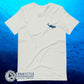 Silver Embroidered Whale Shark Short-Sleeve Shirt - Connected Clothing Company - Ethically and Sustainably Made - 10% of profits donated to shark conservation and ocean conservation