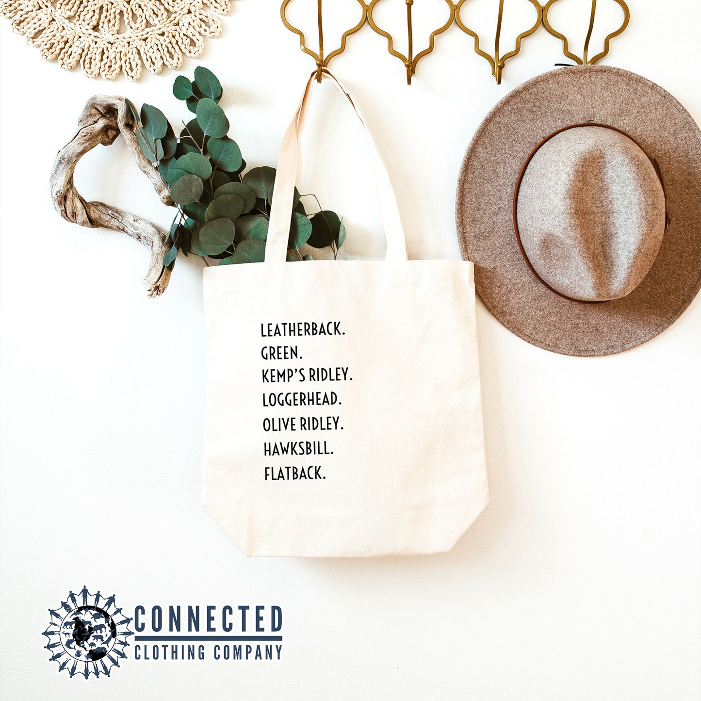 7 Sea Turtle Species Tote Bag - Connected Clothing Company - 10% of proceeds donated to Ocean Conservation