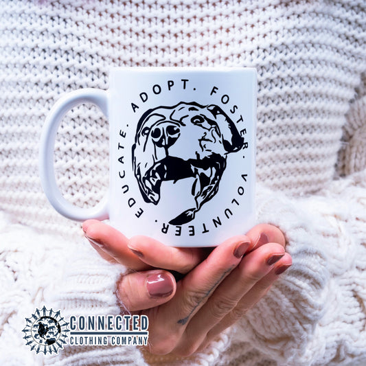 Adopt Educate Foster Volunteer Classic Mug - Connected Clothing Company - Ethically and Sustainably Made - 10% of profits donated to animal rescue organizations