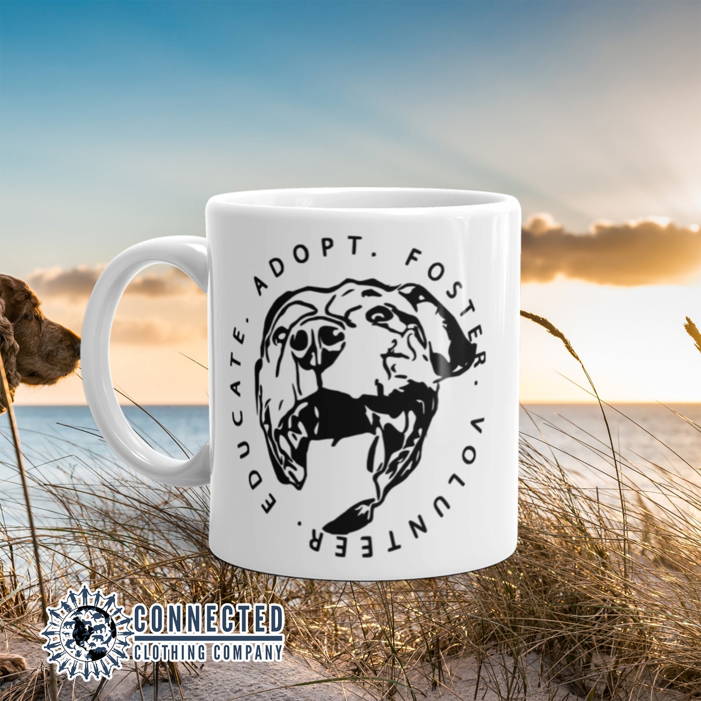 Adopt Educate Foster Volunteer Classic Mug - Connected Clothing Company - Ethically and Sustainably Made - 10% of profits donated to animal rescue organizations