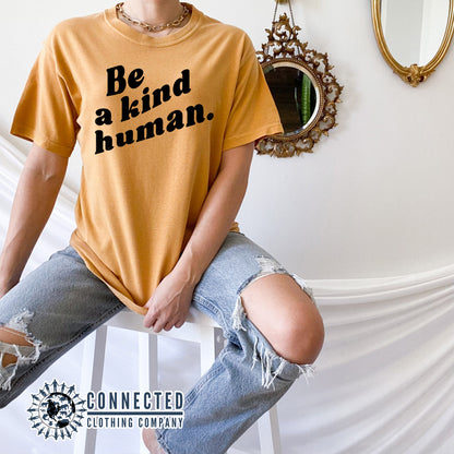 Be A Kind Human Tshirt - Connected Clothing Company - 10% of proceeds donated to ocean conservation