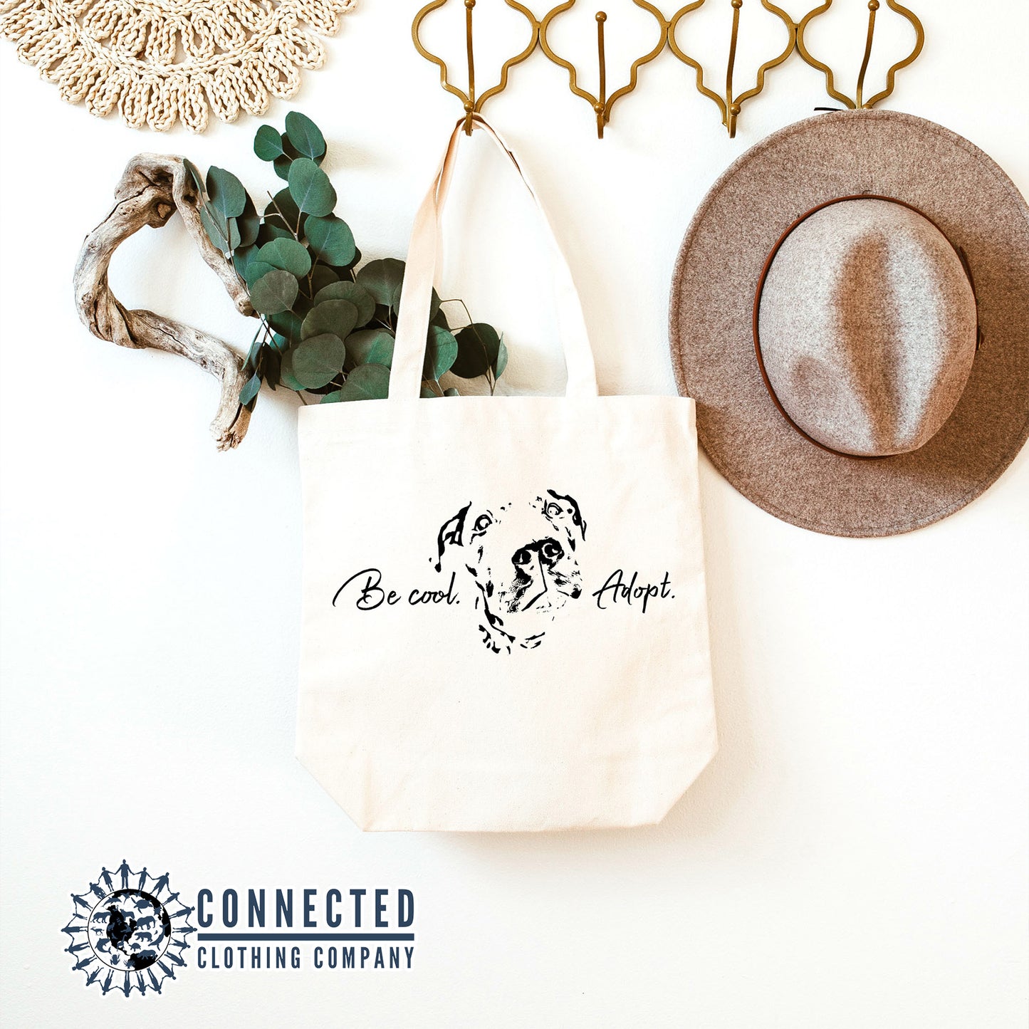 Be Cool Adopt Tote Bag - Connected Clothing Company - 10% of proceeds donated to animal rescue