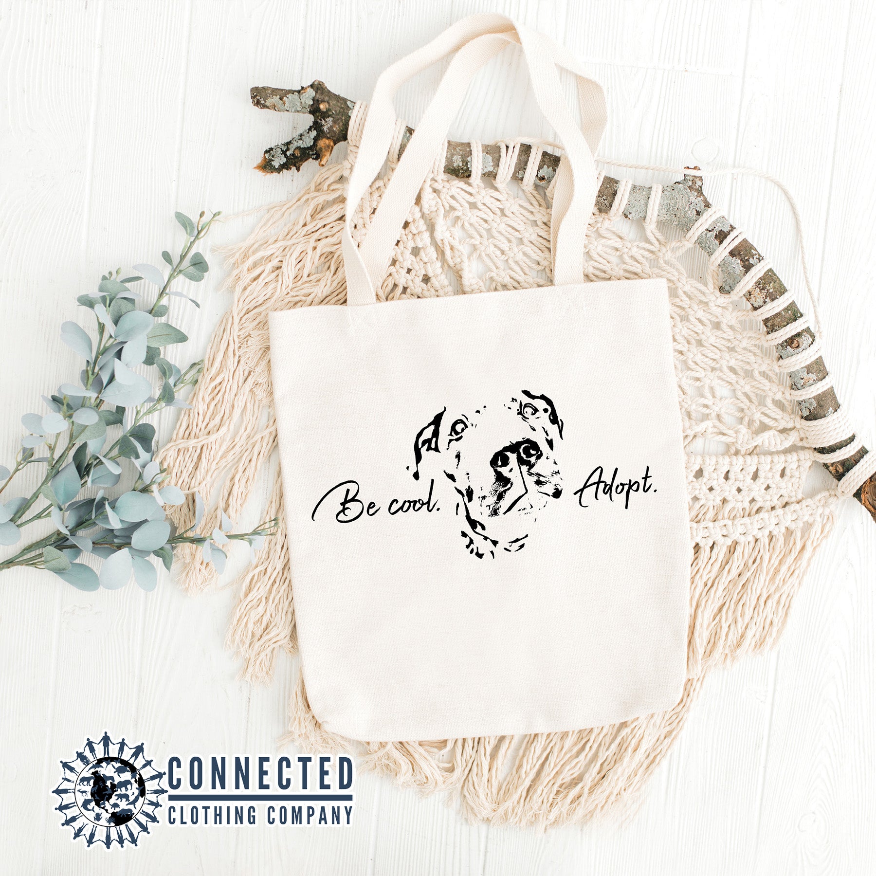 Be Cool Adopt Tote Bag - Connected Clothing Company - 10% of proceeds donated to animal rescue