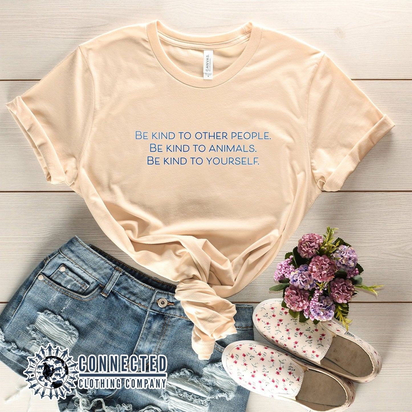 Soft Cream Be Kind To All Short-Sleeve Tee - Connected Clothing Company - 10% of profits donated to ocean conservation