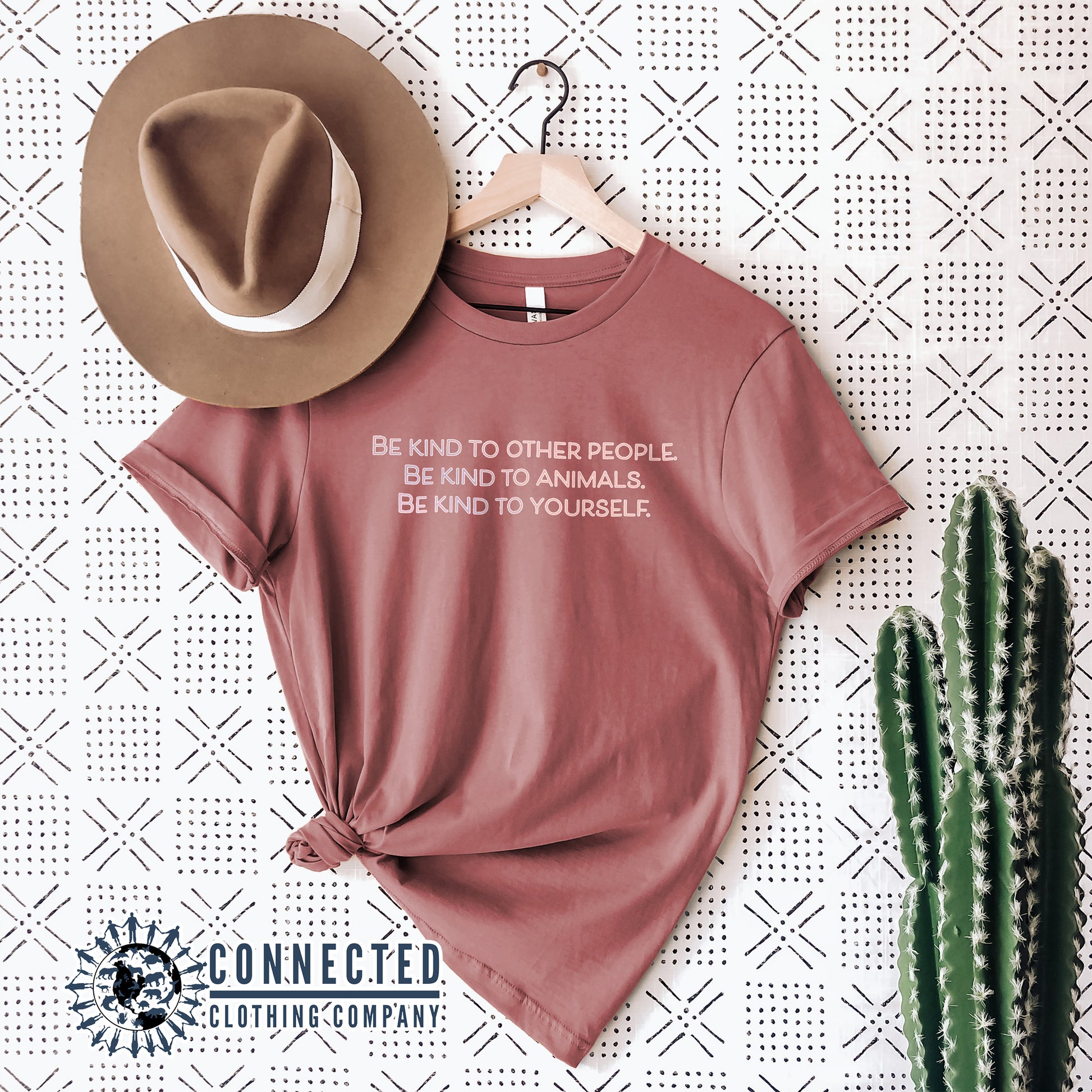 Mauve Be Kind To All Short-Sleeve Tee - Connected Clothing Company - 10% of profits donated to ocean conservation