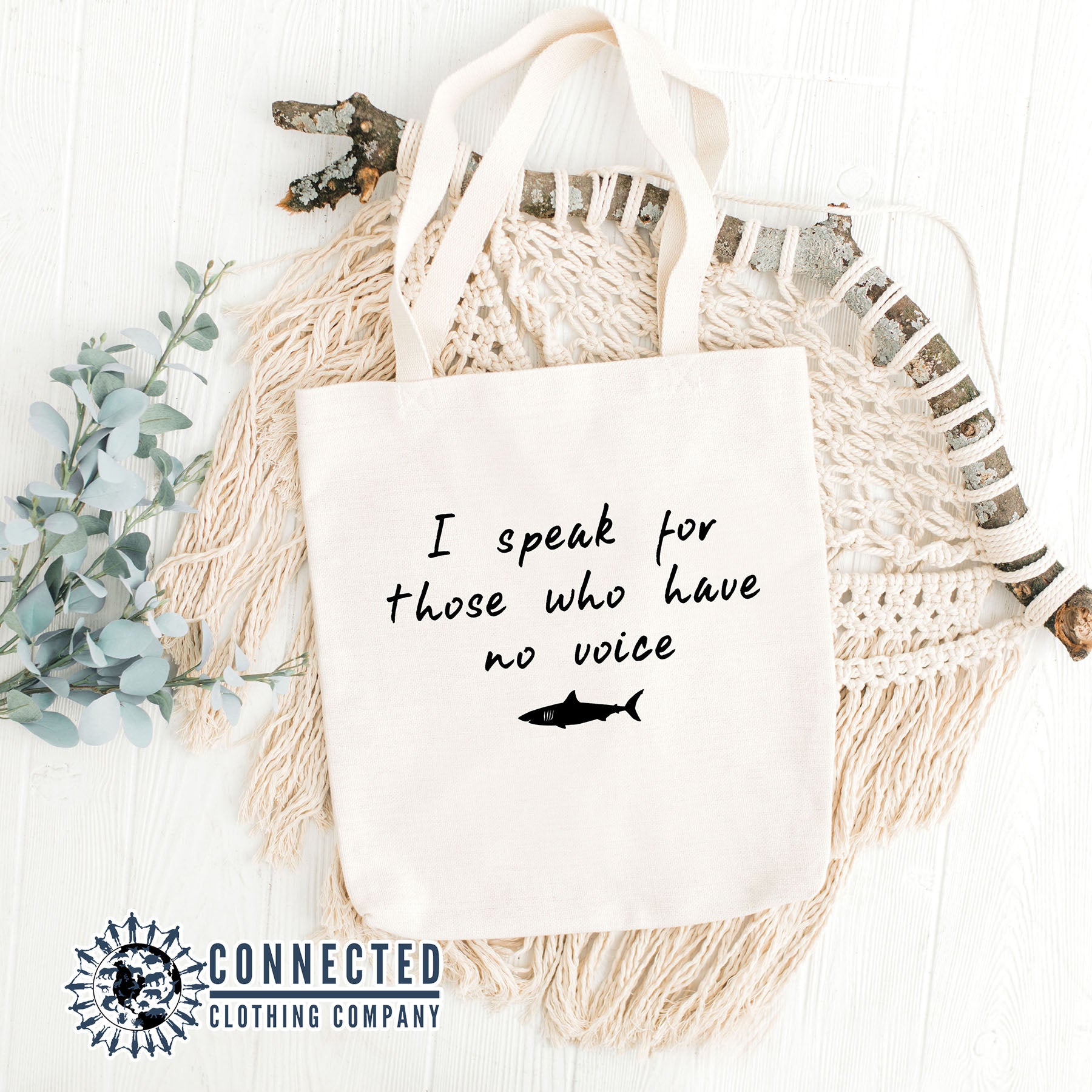 Be The Voice Shark Tote Bag - Connected Clothing Company - 10% of proceeds donated to ocean conservation