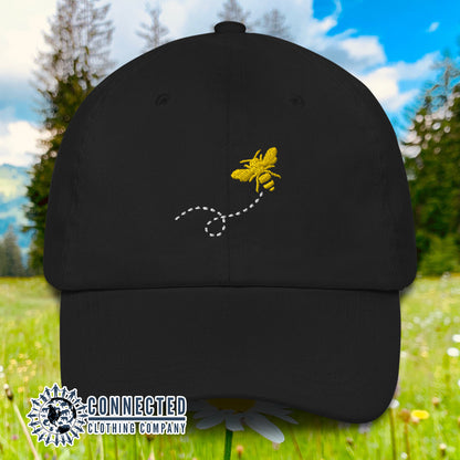 Bee Embroidered Cotton Cap - Connected Clothing Company - Ethical and Sustainably Made Apparel - 10% of proceeds donated to the Honeybee Conservancy