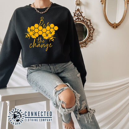 Black Bee The Change Crewneck Sweatshirt - Connected Clothing Company - 10% of profits donated to the Honeybee Conservancy