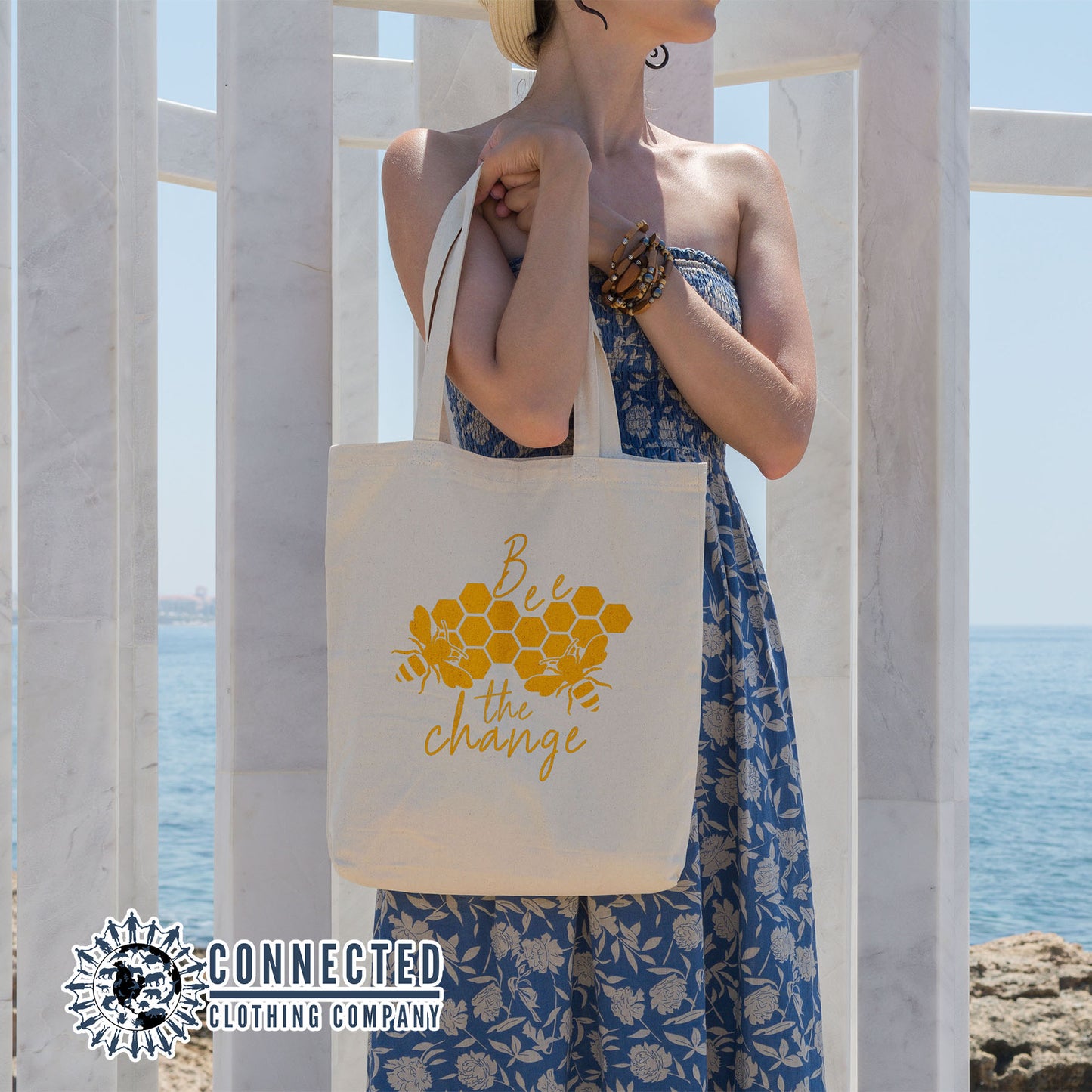 Bee The Change Tote Bag - Connected Clothing Company - 10% of profits donated to the Honeybee Conservancy