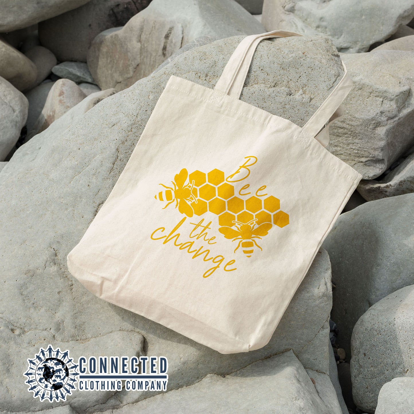 Bee The Change Tote Bag - Connected Clothing Company - 10% of profits donated to the Honeybee Conservancy