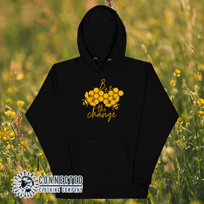 Black Bee The Change Unisex Hoodie - Connected Clothing Company - Ethically and Sustainably Made - 10% donated to The Honeybee Conservancy
