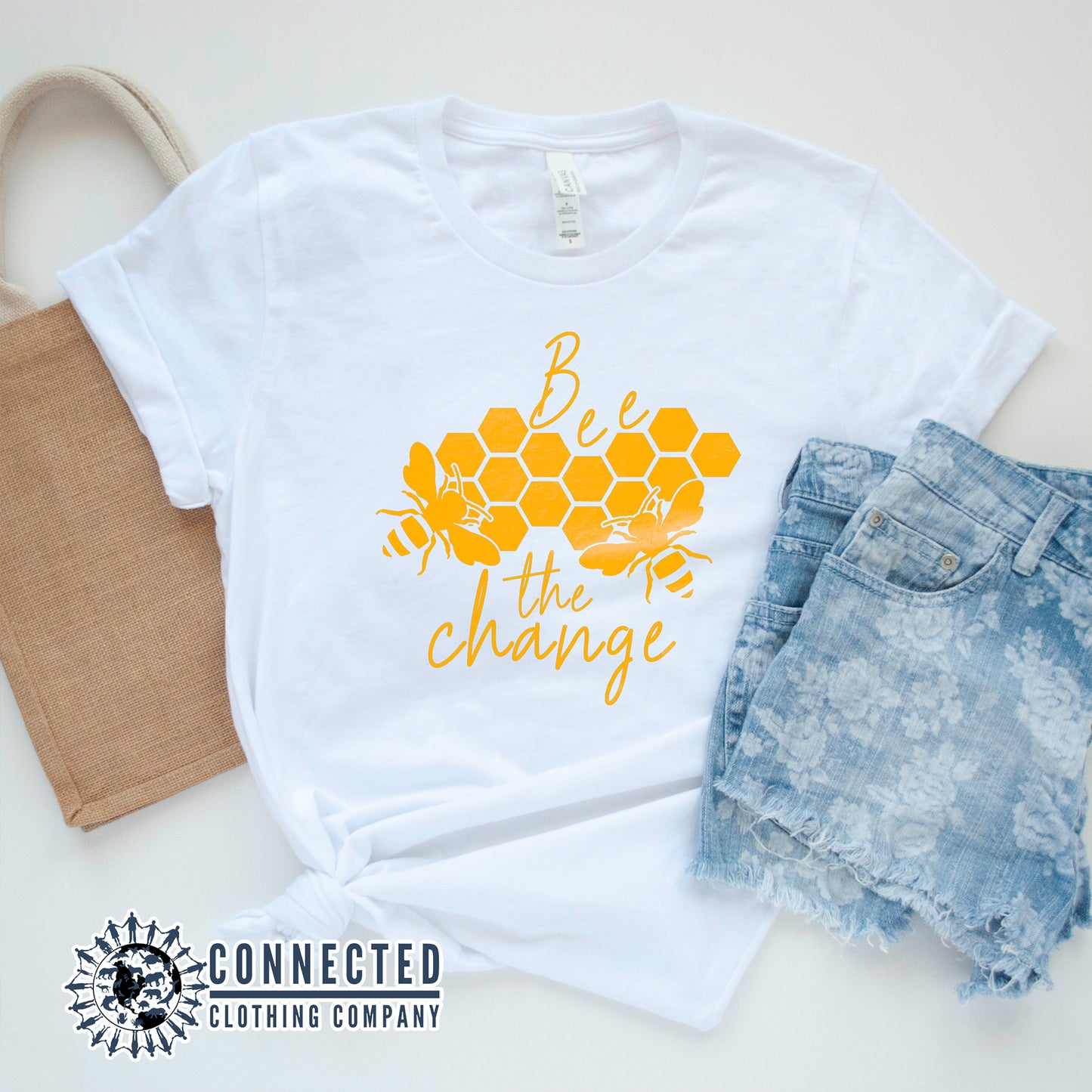 White Bee The Change Short-Sleeve Tee - Connected Clothing Company - 10% of profits donated to the Honeybee Conservancy