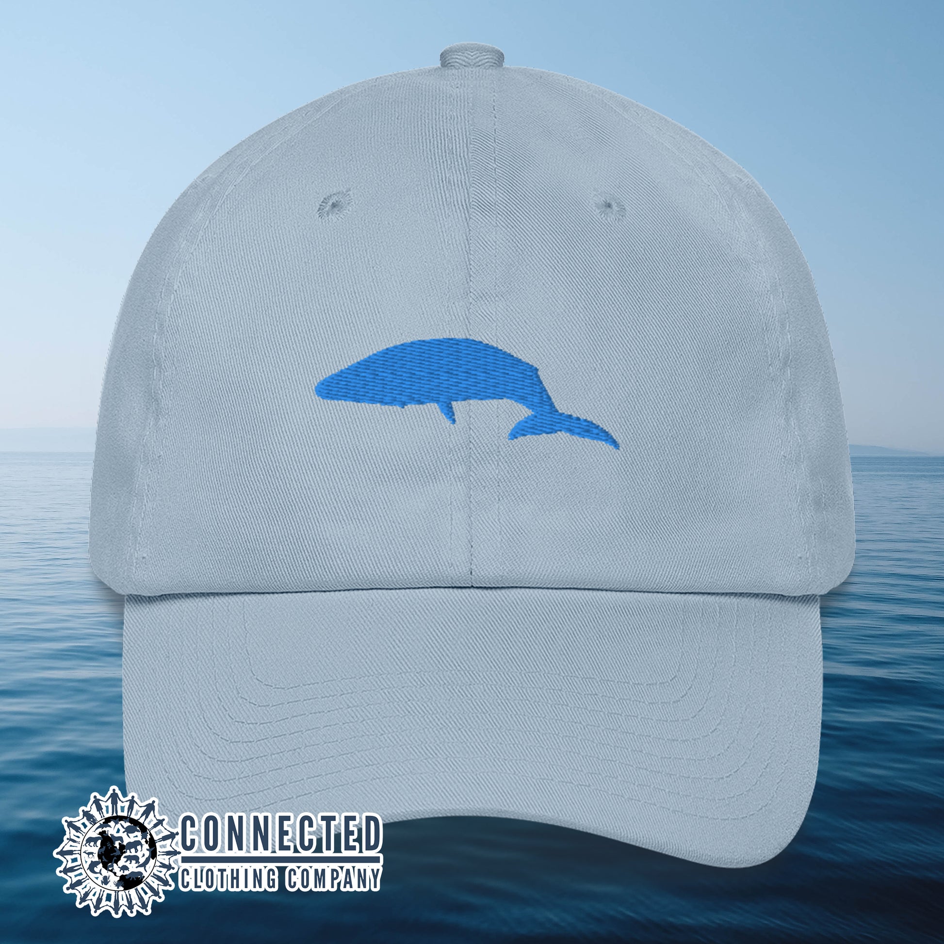 Blue Blue Whale Cotton Cap - Connected Clothing Company - 10% of profits donated to Mission Blue ocean conservation