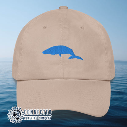 Stone Blue Whale Cotton Cap - Connected Clothing Company - 10% of profits donated to Mission Blue ocean conservation