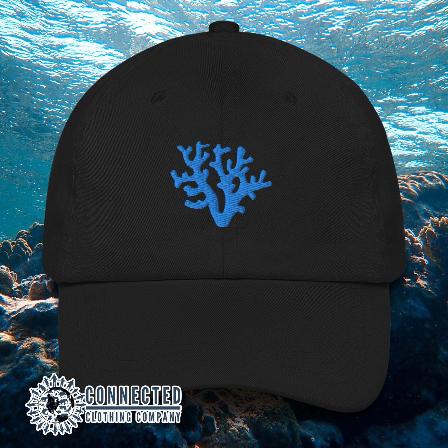 Black Coral Cotton Cap - Connected Clothing Company - Ethically and Sustainably Made - 10% donated to Mission Blue ocean conservation