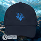 Navy Coral Cotton Cap - Connected Clothing Company - Ethically and Sustainably Made - 10% donated to Mission Blue ocean conservation