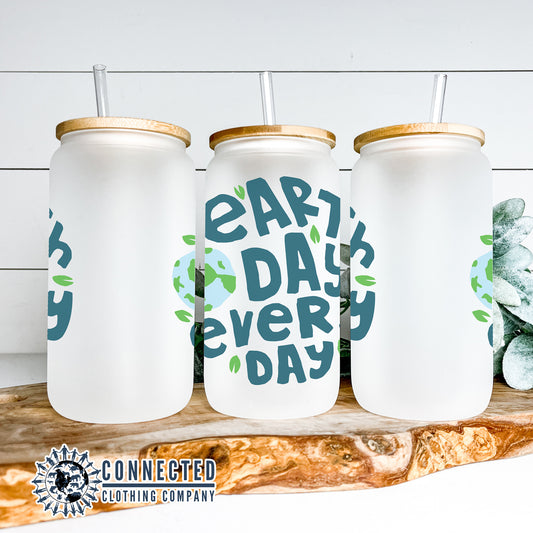 Earth Day Every Day Glass Can - Connected Clothing Company - 10% of proceeds donated to ocean conservation