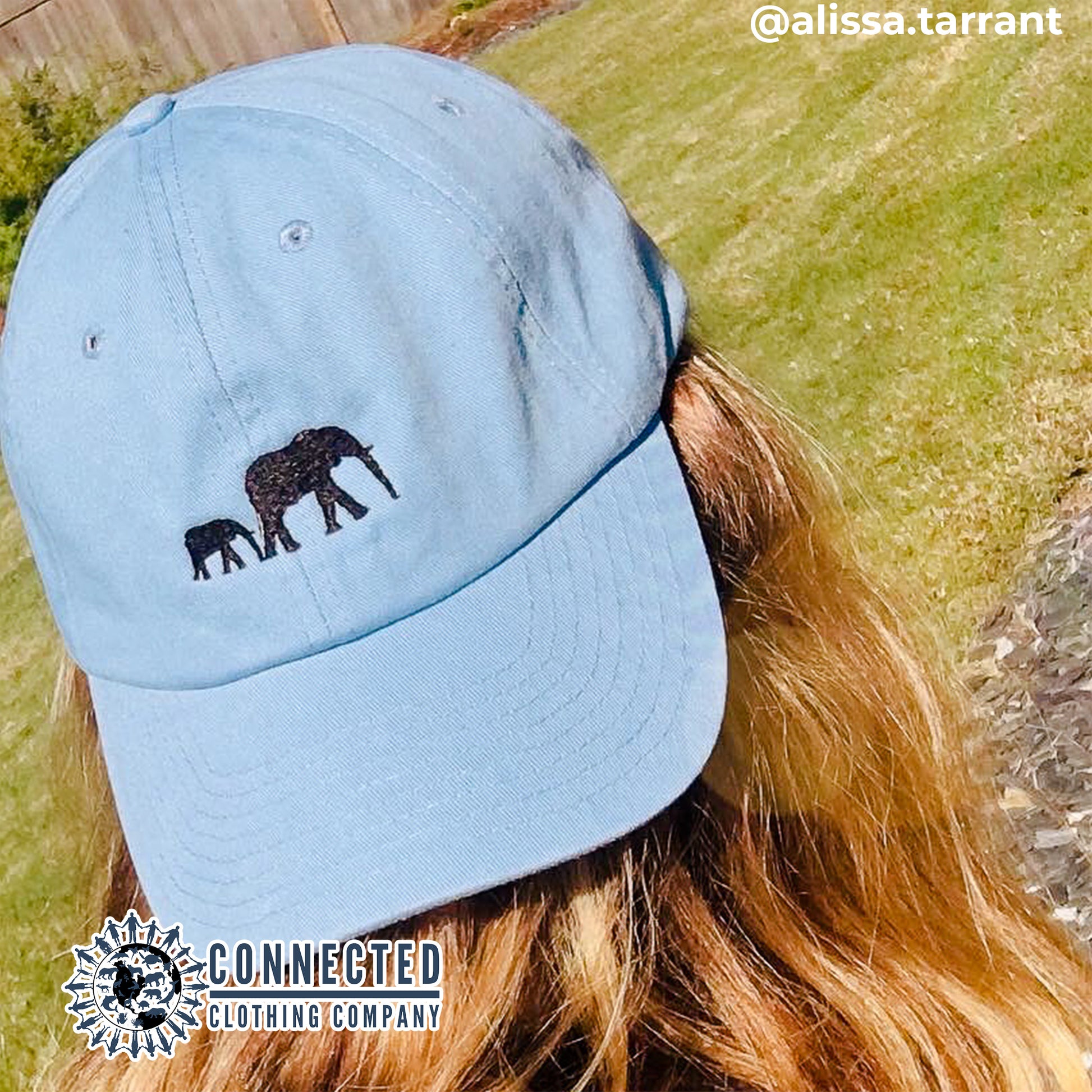 Elephant Embroidered Cotton Dad Cap - Connected Clothing Company - Ethically and Sustainably Made - 10% donated to the David Sheldrick Wildlife Fund elephant conservation and rehabilitation