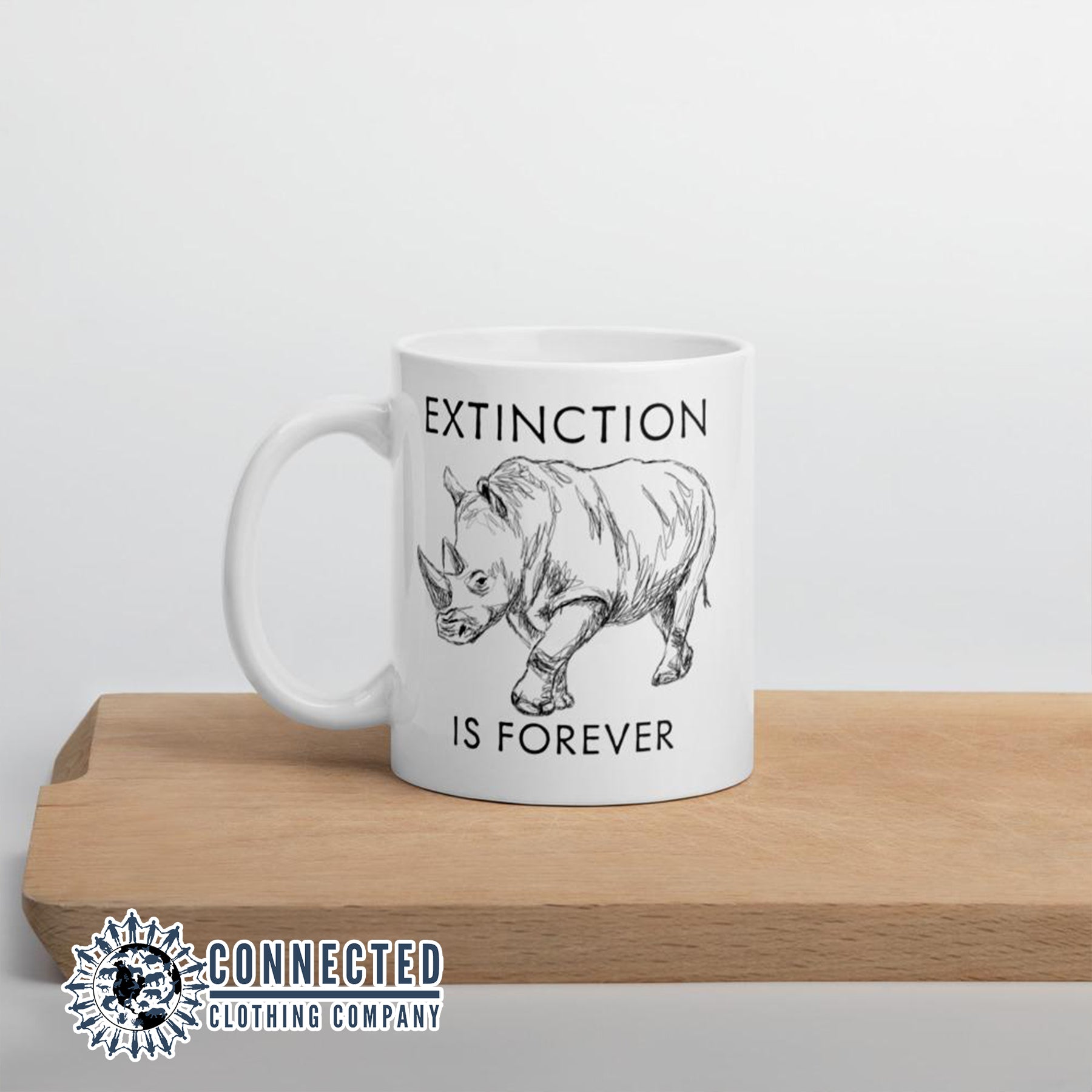 Extinction Is Forever Rhino Classic Mug - Connected Clothing Company - Ethically and Sustainably Made - 10% of profits donated to rhinoceros conservation