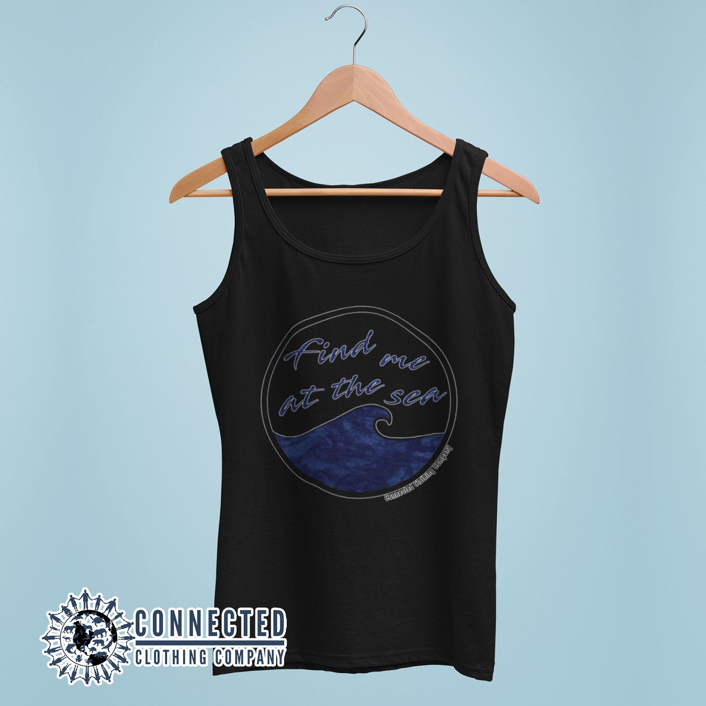Black Find Me At The Sea Women's Relaxed Tank Top - Connected Clothing Company - 10% of profits donated to Mission Blue ocean conservation