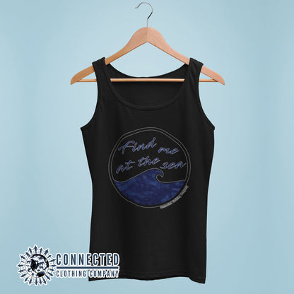Black Find Me At The Sea Women's Relaxed Tank Top - Connected Clothing Company - 10% of profits donated to Mission Blue ocean conservation