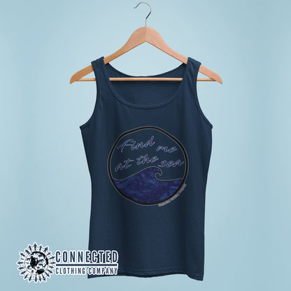 Navy Find Me At The Sea Women's Relaxed Tank Top - Connected Clothing Company - 10% of profits donated to Mission Blue ocean conservation