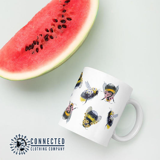 Flower Bee Classic Mug - Connected Clothing Company - Ethically and Sustainably Made - 10% of profits donated to bee conservationFlower Bee Classic Mug - Connected Clothing Company - Ethically and Sustainably Made - 10% of profits donated to bee conservation