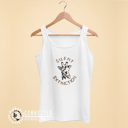 White Giraffe Silent Extinction Women's Tank Top - Connected Clothing Company - 10% of profits donated to the Giraffe Conservation Foundation