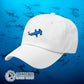 White Hammerhead Shark Cotton Cap - Connected Clothing Company - Ethical & Sustainable Clothing That Gives Back - 10% donated to Oceana shark conservation